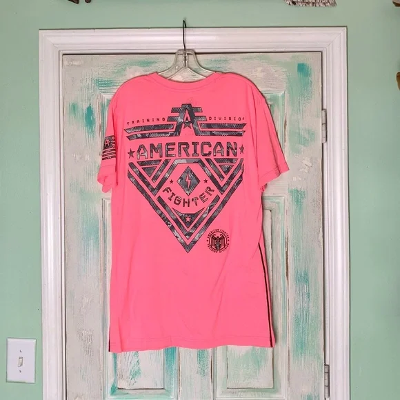 🌵Men’s American Fighter The Buckle Coral/Salmon Pink Shirt🌵 - Picture 6 of 7